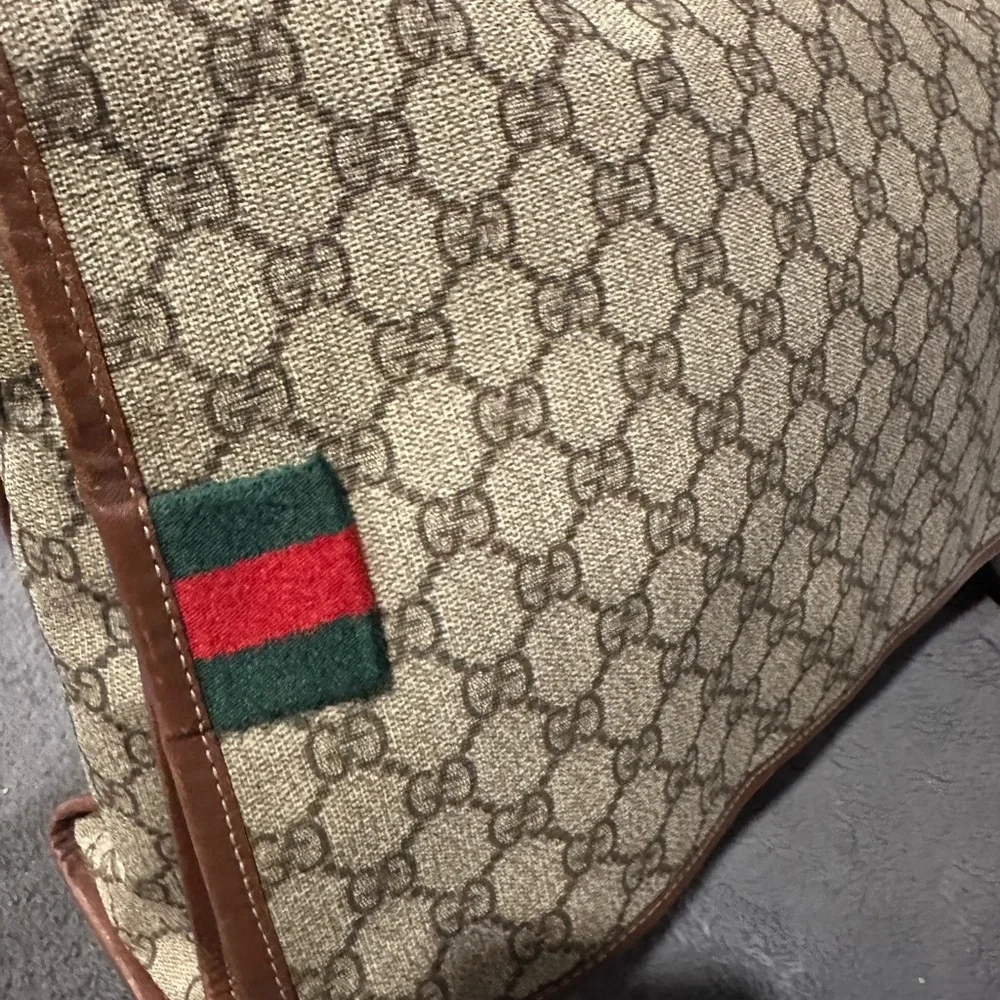 Gucci Beige and Brown Monogram Messenger Bag
